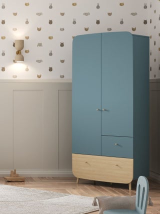 Armoire en bois 2 portes et 2 tiroirs