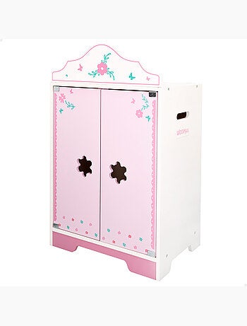 Armoire en bois pour poupée avec cintres woomax