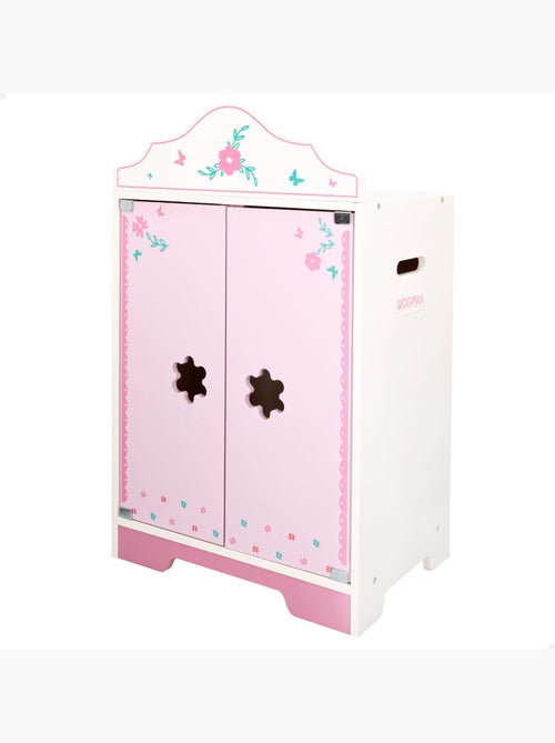 Armoire en bois pour poupée avec cintres woomax - Kiabi