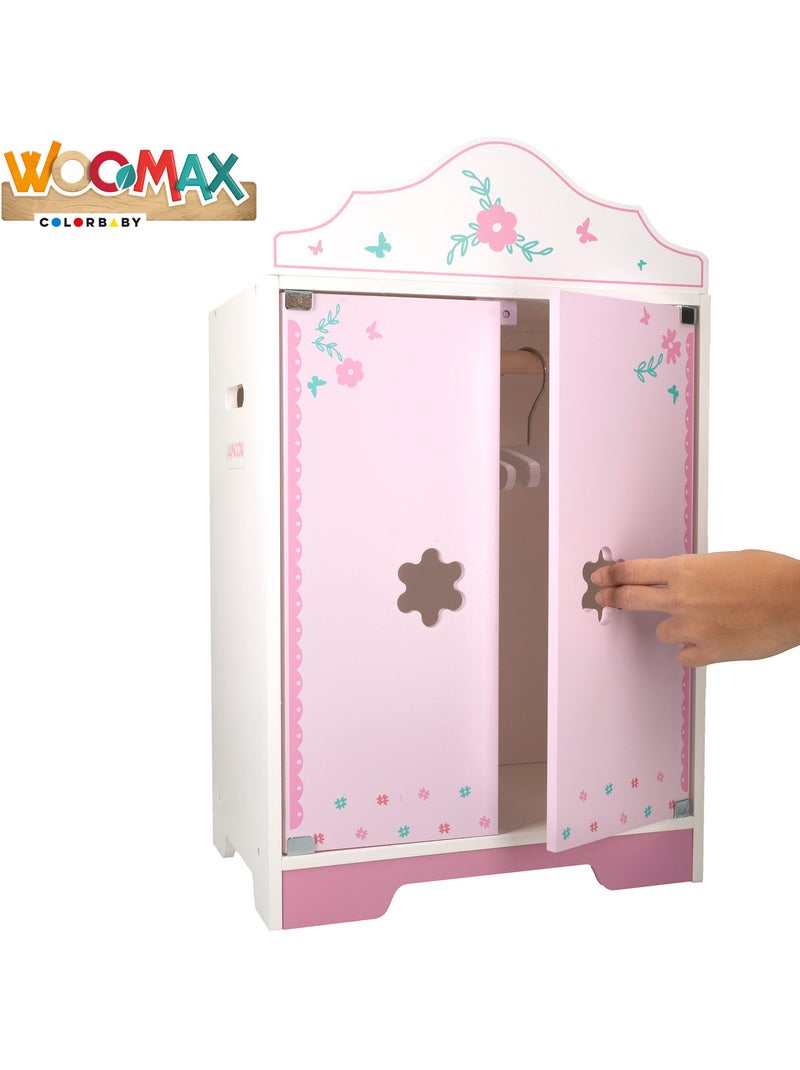 Armoire en bois pour poupée avec cintres woomax N/A - Kiabi