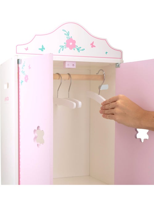 Armoire en bois pour poupée avec cintres woomax - Kiabi