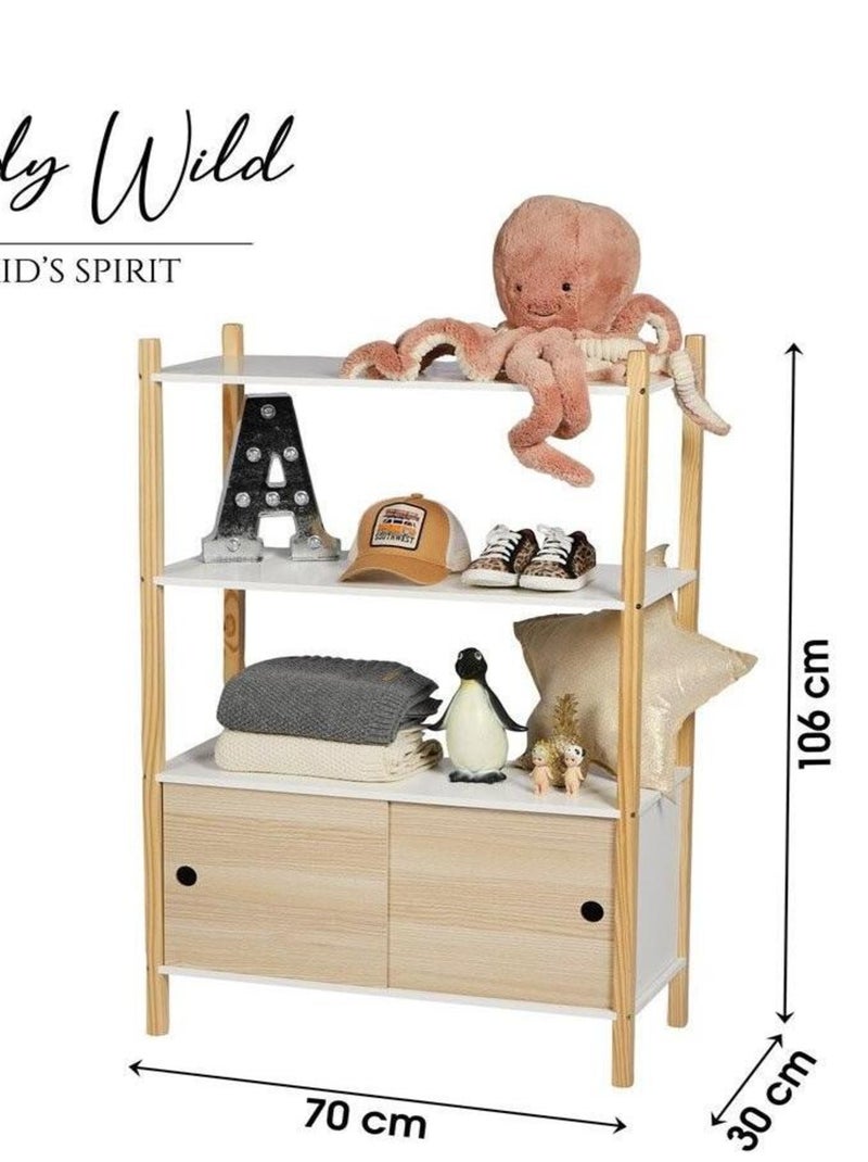 Armoire enfant 2 portes 2 étagères Dream Beige - Kiabi