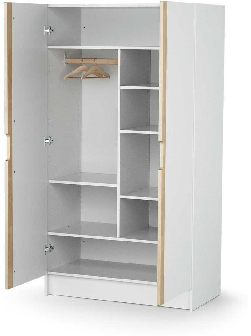 Armoire enfant 2 portes en bois carrousel Blanc Beige - Kiabi