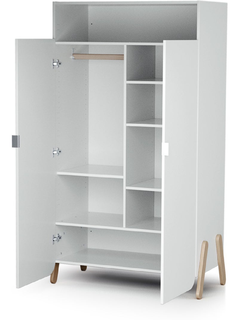 Armoire enfant 2 portes en bois pirate Blanc - Kiabi