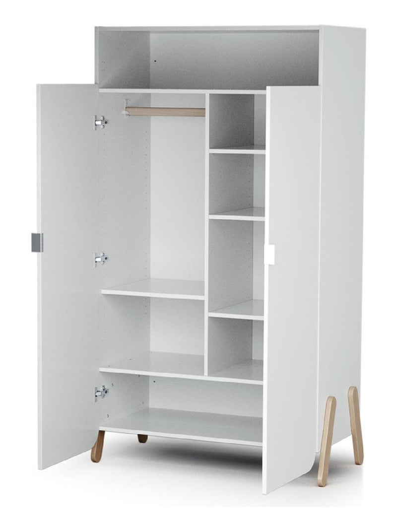 Armoire enfant 2 portes en bois pirate Blanc Marron - Kiabi