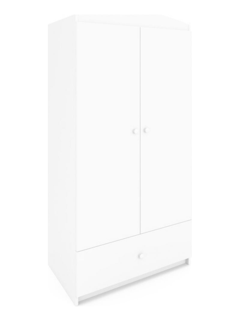 Armoire enfant 2 portes et 1 tiroir Blanc - Kiabi