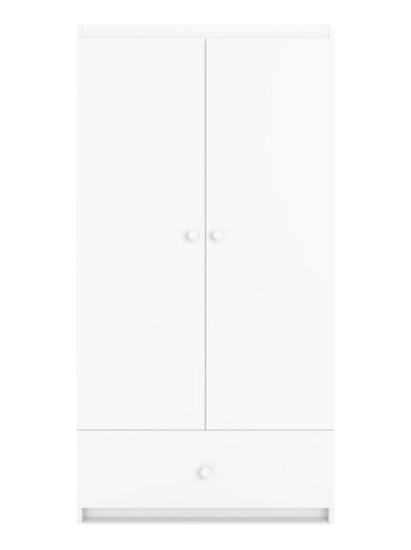 Armoire enfant 2 portes et 1 tiroir Blanc - Kiabi