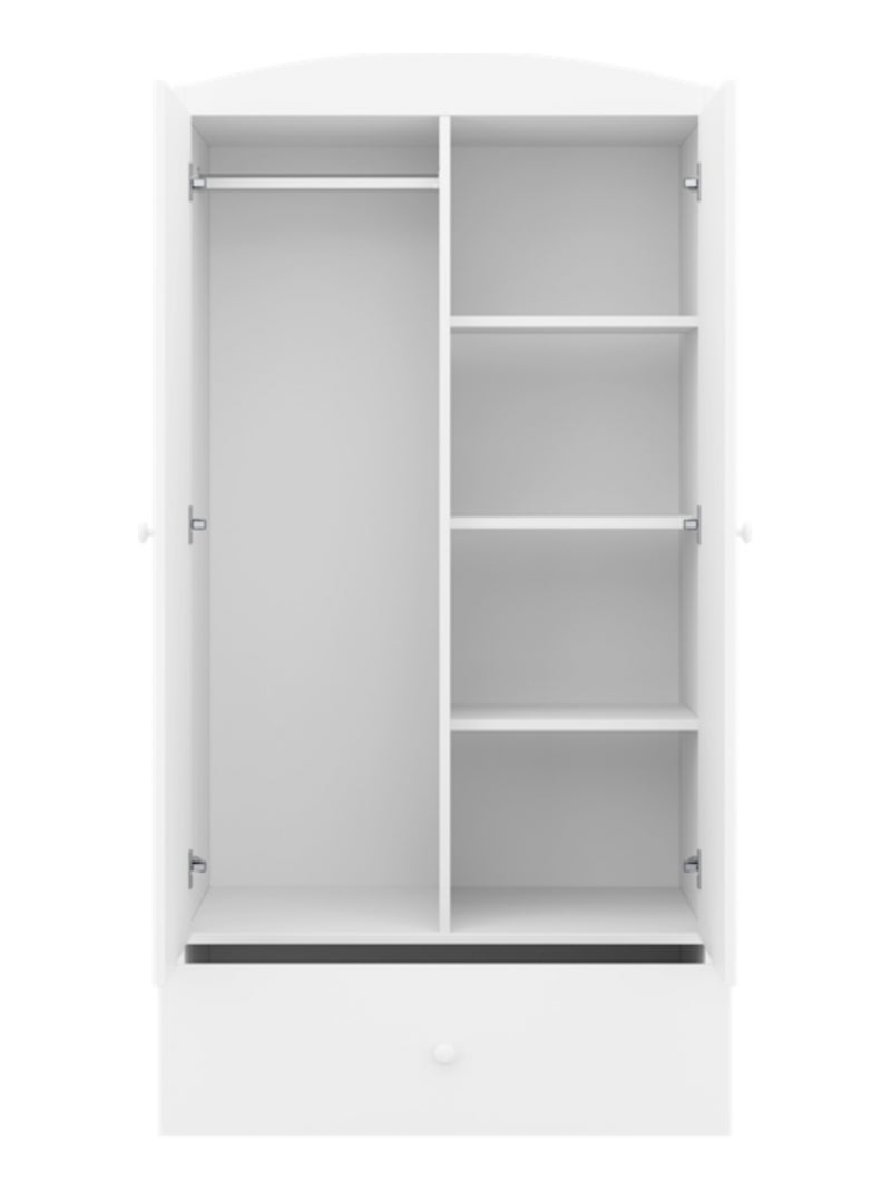 Armoire enfant 2 portes et 1 tiroir Blanc - Kiabi