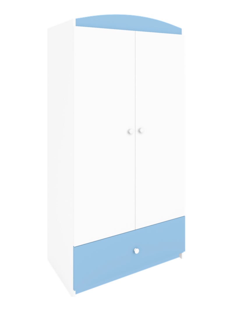 Armoire enfant 2 portes et 1 tiroir Bleu clair - Kiabi