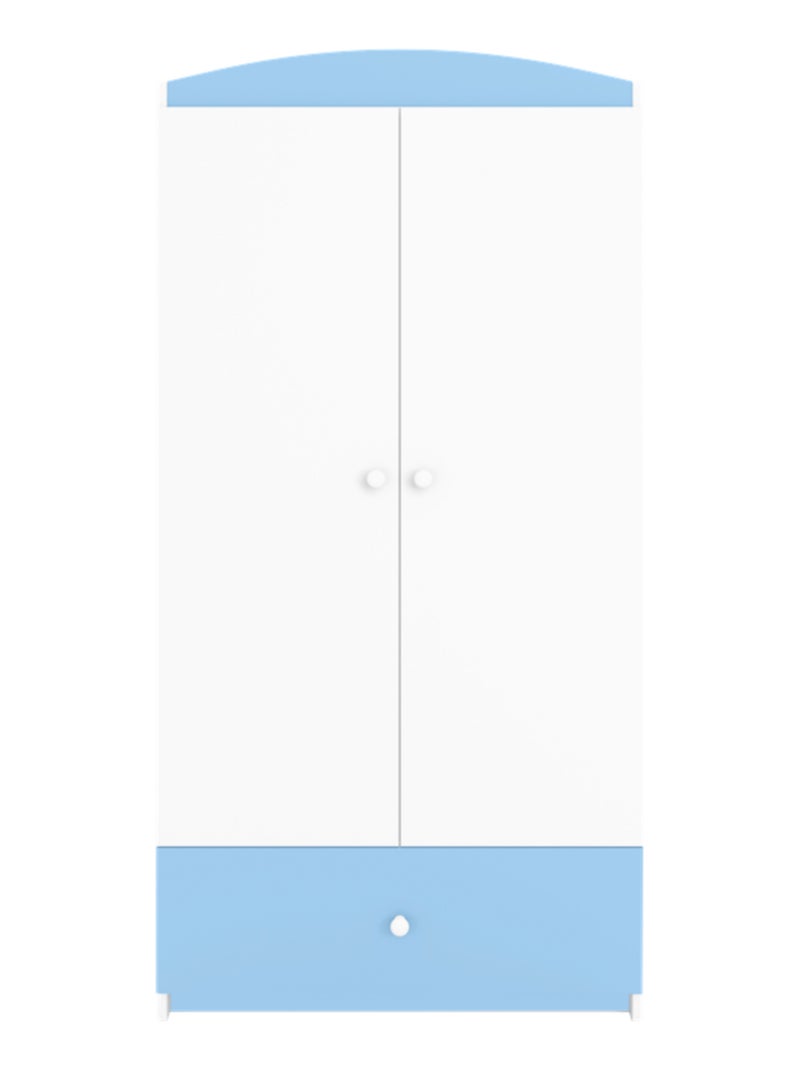 Armoire enfant 2 portes et 1 tiroir Bleu clair - Kiabi