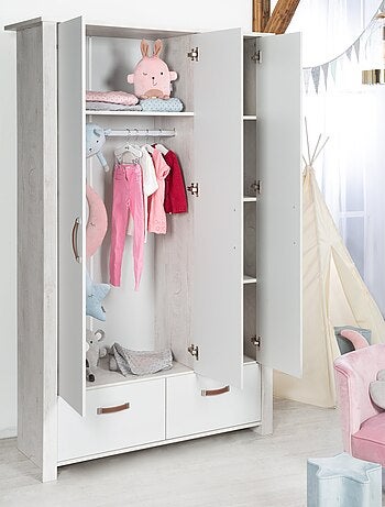 Armoire enfant 3 portes 2 tiroirs 'Mila' ROBA