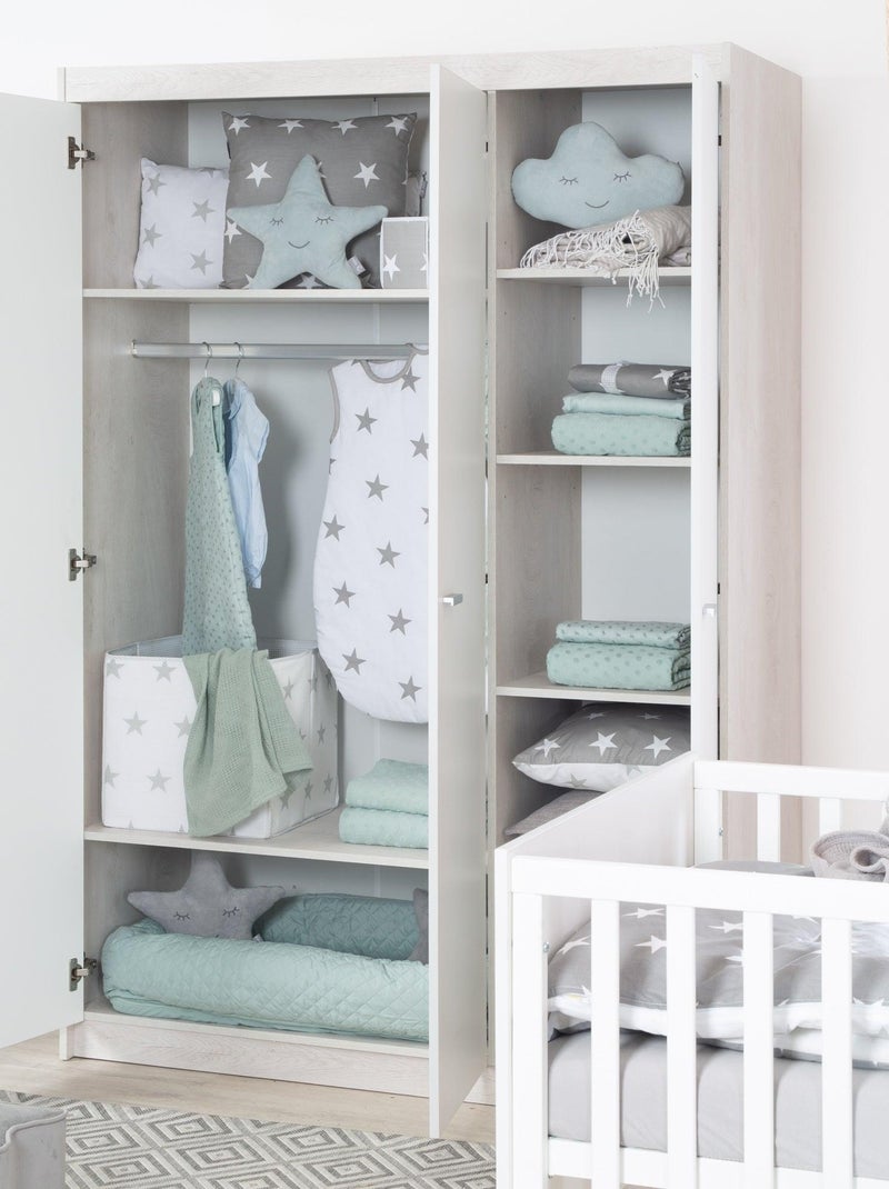 Armoire enfant 3 portes à fermeture douce 'Julia' ROBA Blanc - Kiabi