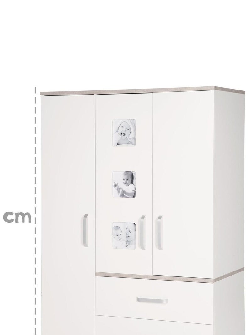 Armoire enfant 3 portes et 2 tiroirs 'Moritz' ROBA Blanc - Kiabi