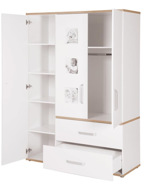 Armoire enfant 3 portes et 2 tiroirs 'Pia' ROBA - Kiabi