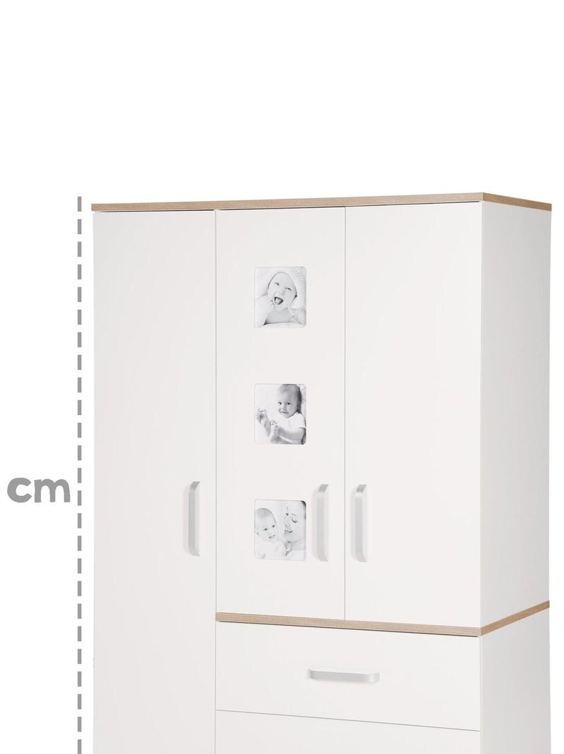 Armoire enfant 3 portes et 2 tiroirs 'Pia' ROBA Blanc - Kiabi