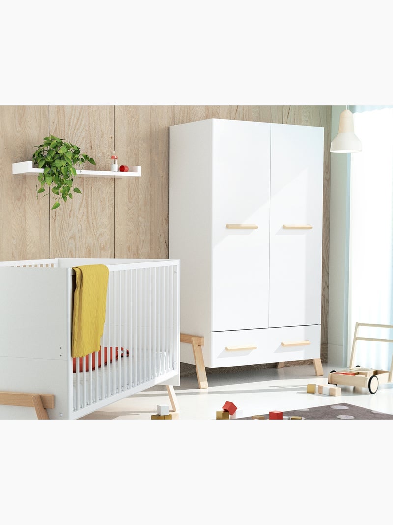 Armoire enfant en bois canaille Blanc Marron - Kiabi