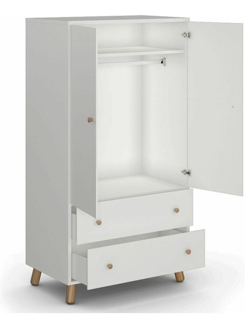 Armoire enfant Gabby - AKITEN RETAIL Blanc Marron - Kiabi
