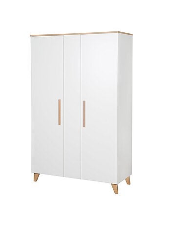 Armoire enfant minimaliste 2,5 portes avec rangements et penderie Leon Roba