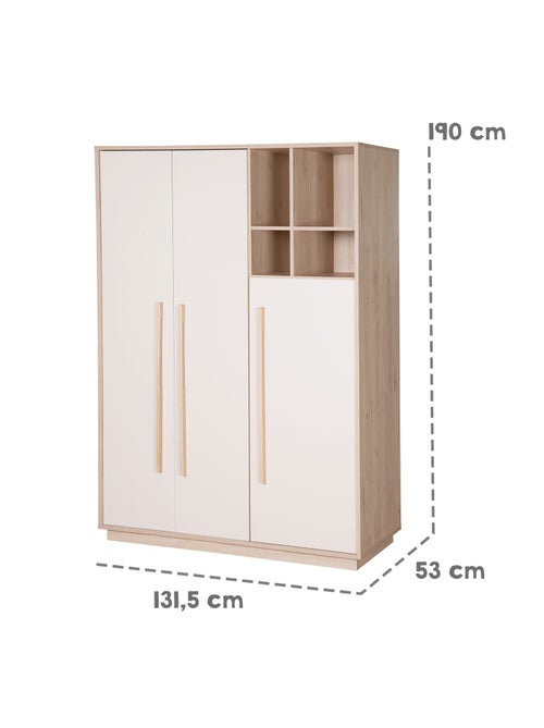 Armoire enfant minimaliste 3 portes avec rangements ouverts Elva Roba - Kiabi Armoire enfant minimaliste 3 portes avec rangements ouverts Elva Roba - Kiabi