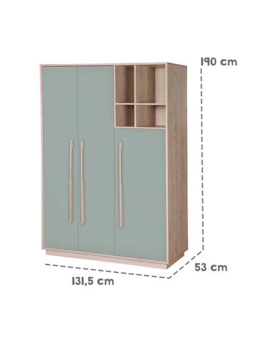Armoire enfant minimaliste 3 portes avec rangements ouverts Selva Roba - Kiabi Armoire enfant minimaliste 3 portes avec rangements ouverts Selva Roba - Kiabi
