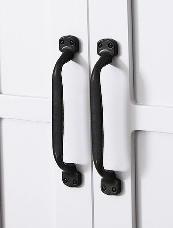 Armoire haute murale 2 portes 2 étagères niche blanc