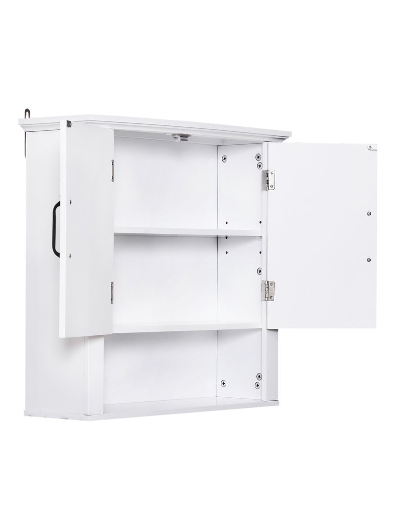 Armoire haute murale 2 portes 2 étagères niche blanc Blanc Blanc - Kiabi