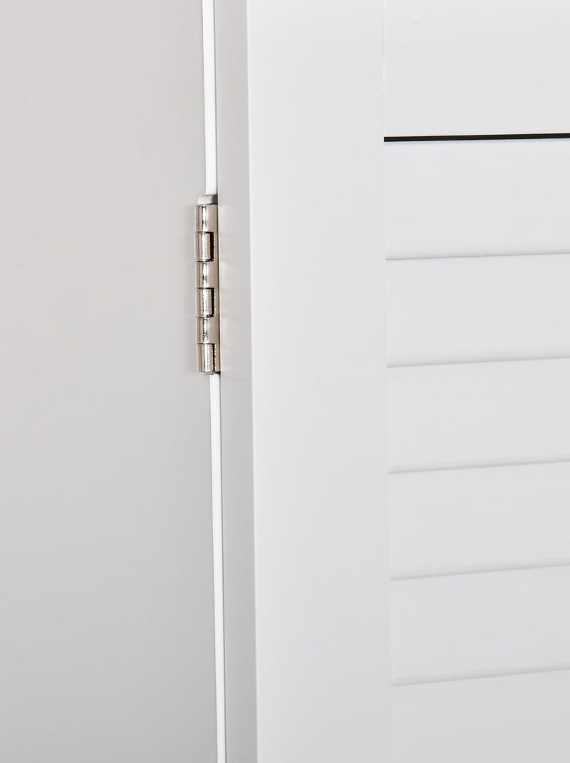 Armoire haute murale 2 portes persiennes avec étagère blanc Blanc Blanc - Kiabi