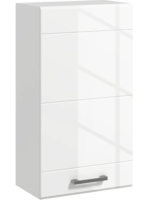Armoire haute murale de salle de bain ou wc - 2 étagères - blanc mat laqué - Kiabi