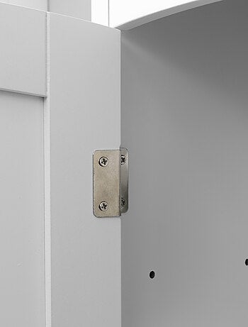 Armoire haute murale de salle de bain ou WC blanc gris