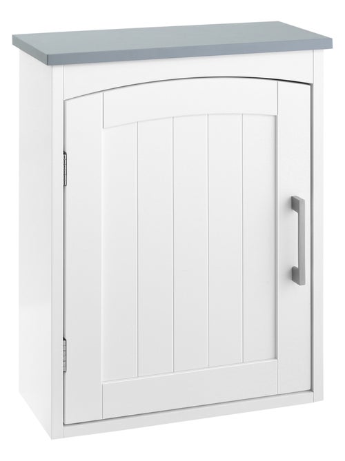 Armoire haute murale de salle de bain ou WC blanc gris - Kiabi
