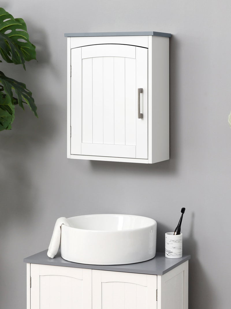 Armoire haute murale de salle de bain ou WC blanc gris Blanc Blanc - Kiabi