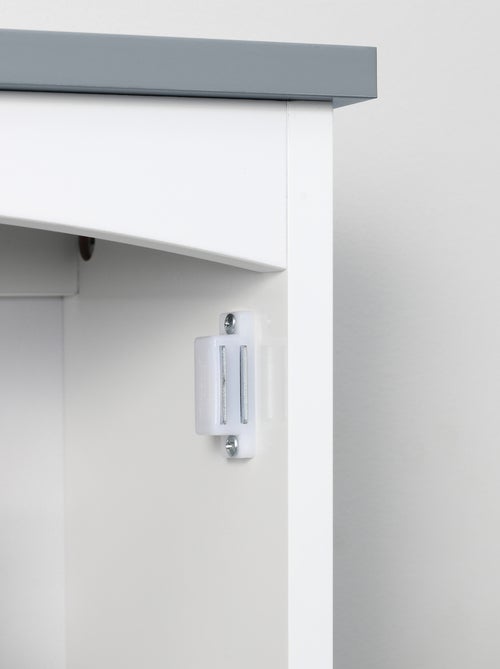 Armoire haute murale de salle de bain ou WC blanc gris - Kiabi