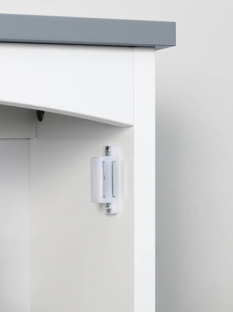 Armoire haute murale de salle de bain ou WC blanc gris Blanc Blanc - Kiabi