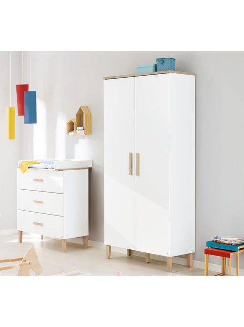 Armoire Lumi 2 portes blanche - Kiabi