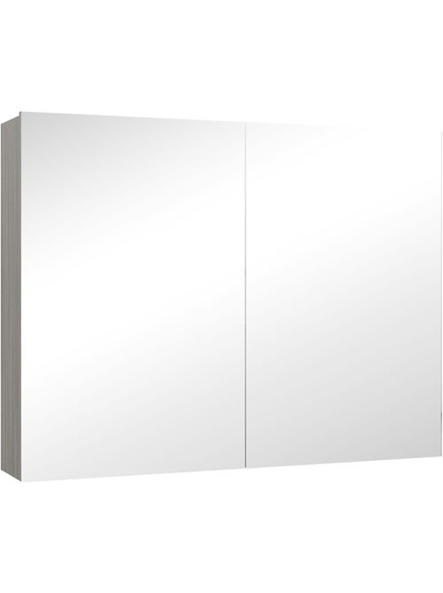 Armoire miroir de salle de bain 2 portes et étagères - Kiabi