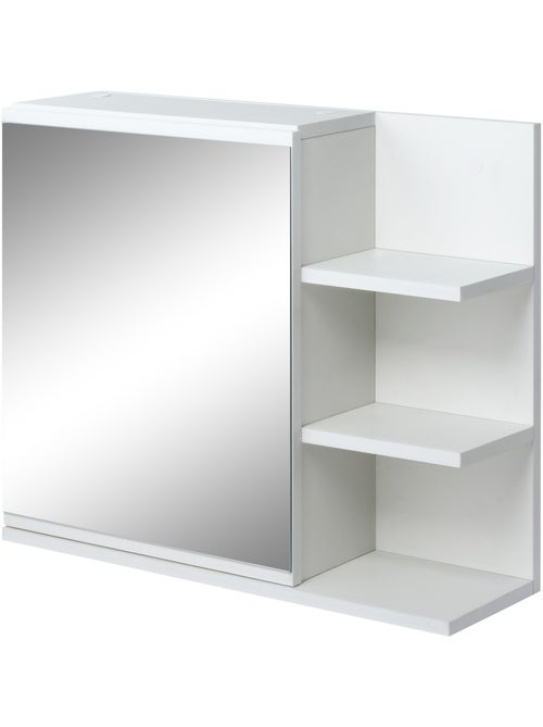 Armoire miroir de salle de bain avec étagère et 3 étagères latérales - Kiabi