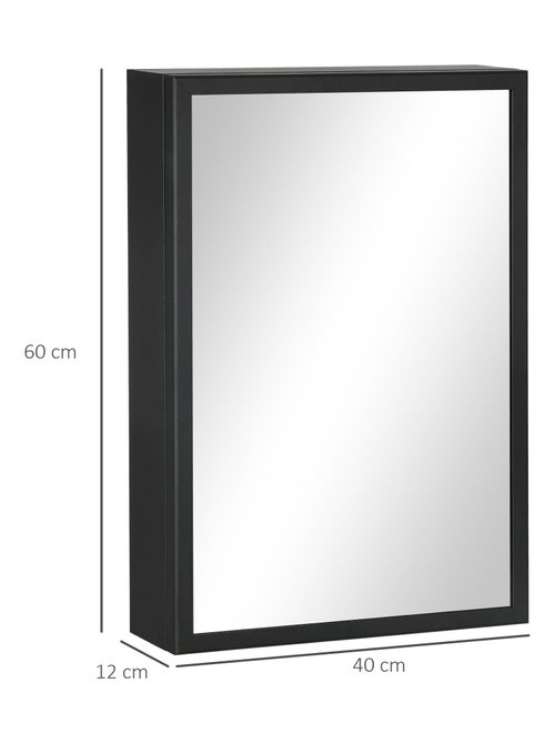 Armoire miroir murale salle de bain 2 étagères noir - Kiabi Armoire miroir murale salle de bain 2 étagères noir - Kiabi