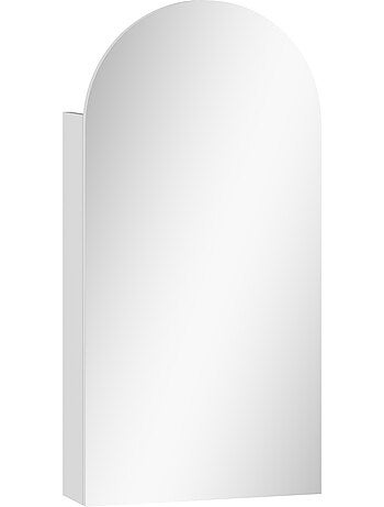 Armoire miroir murale salle de bain design 3 étagères verre blanc