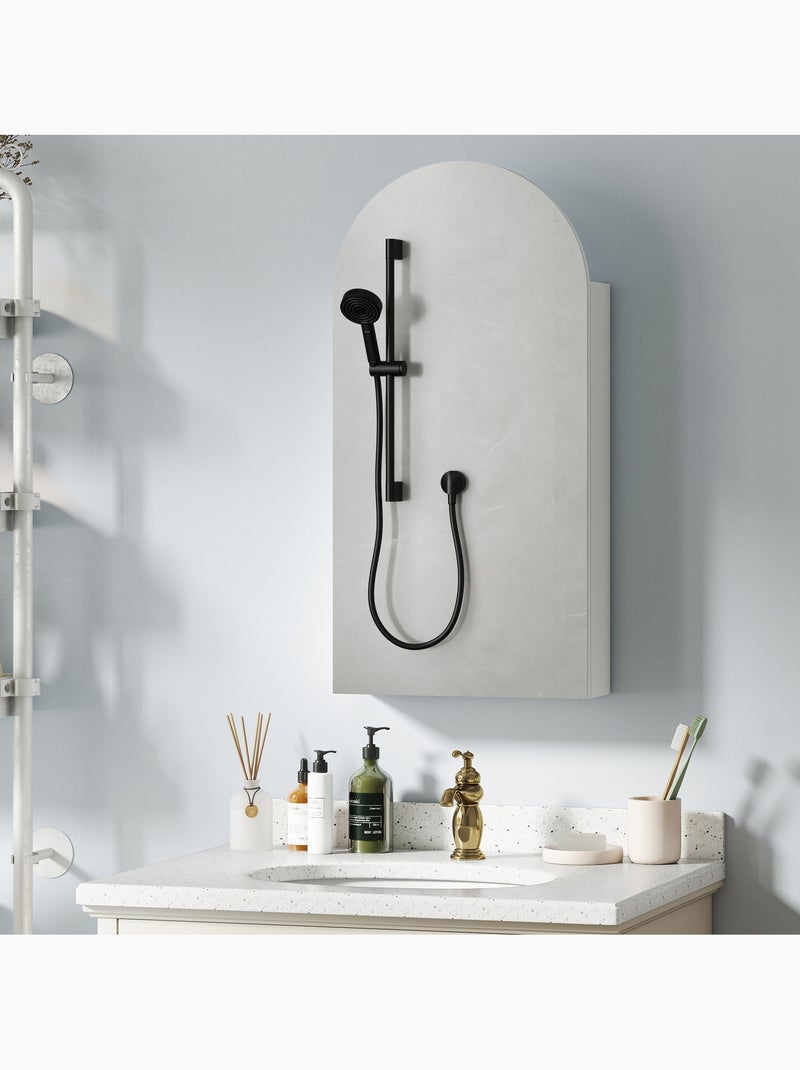 Armoire miroir murale salle de bain design 3 étagères verre blanc Blanc Blanc - Kiabi