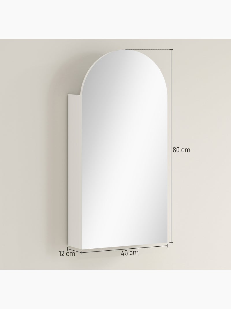 Armoire miroir murale salle de bain design 3 étagères verre blanc Blanc Blanc - Kiabi