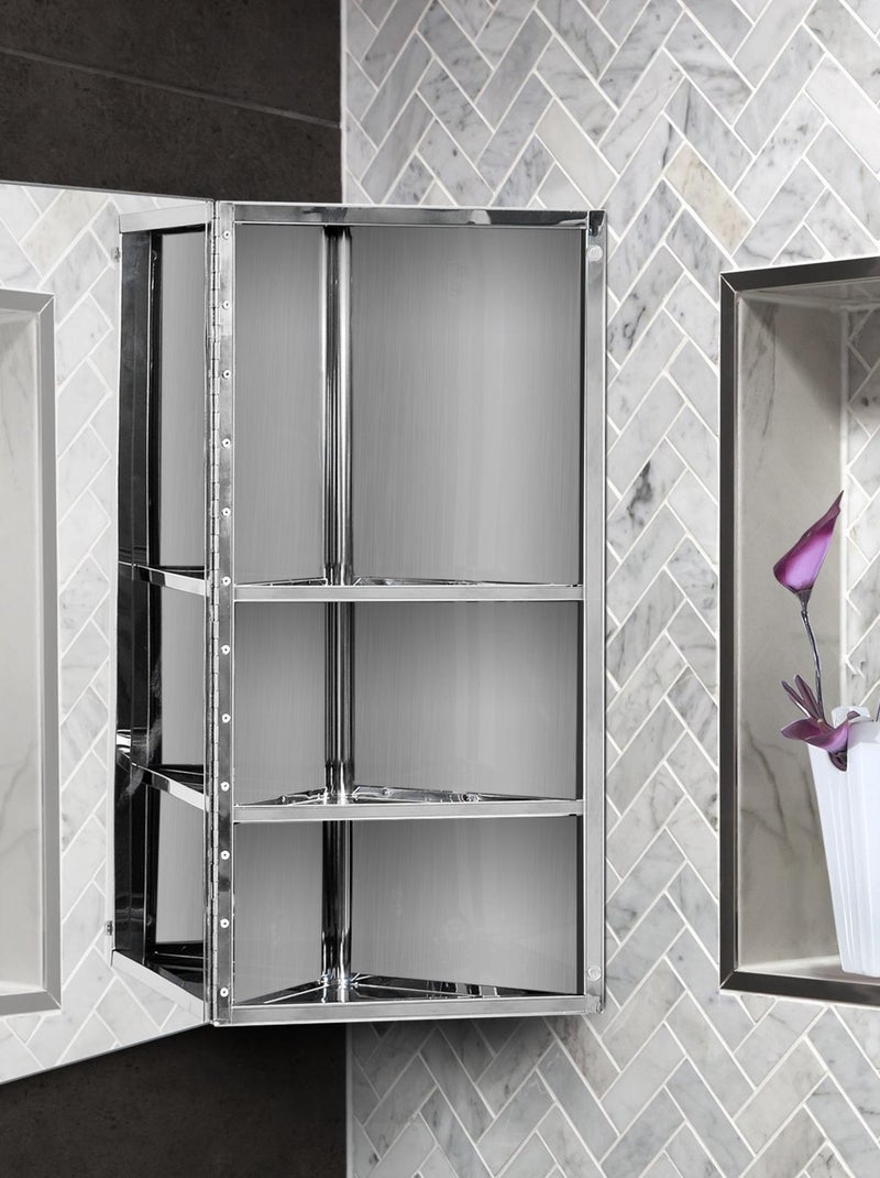 Armoire miroir rangement salle de bain acier Gris - Kiabi