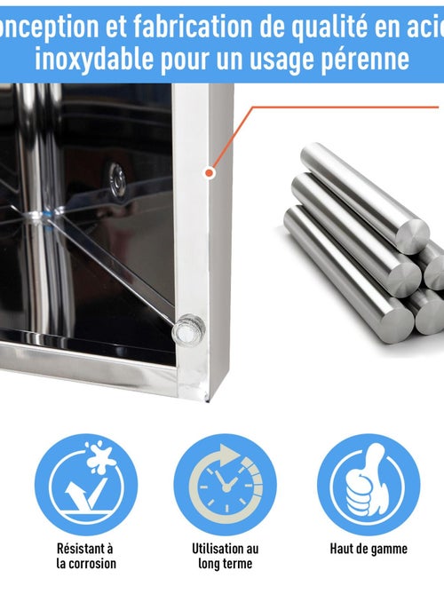 Armoire miroir rangement salle de bain acier - Kiabi