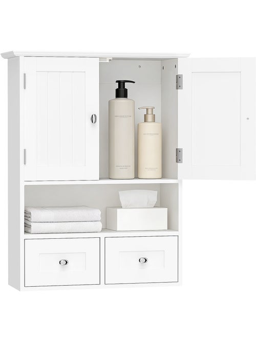 Armoire murale de salle de bain 2 portes 2 tiroirs niche - Kiabi