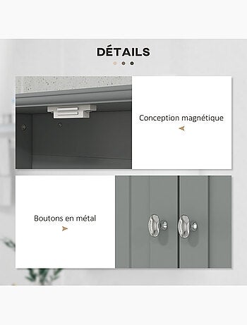 Armoire murale de salle de bain 2 portes 2 tiroirs niche