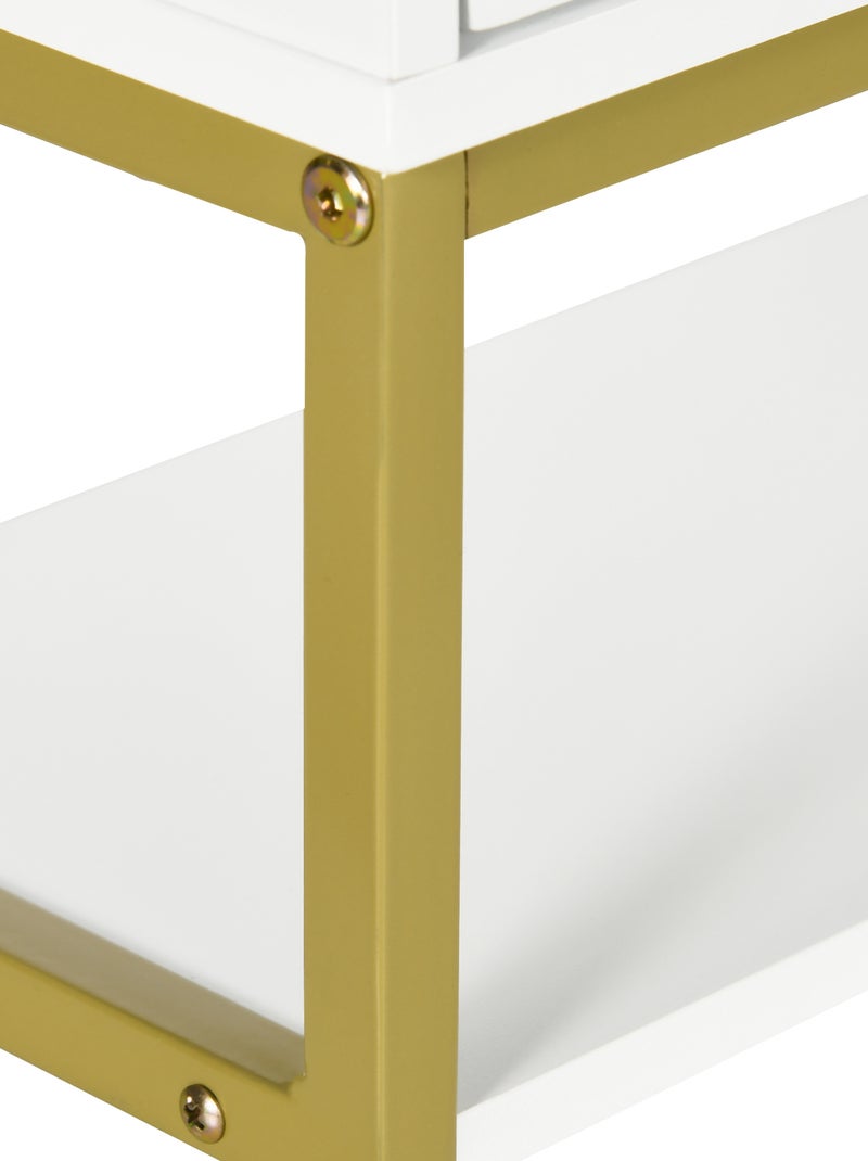 Armoire murale de salle de bain acier doré MDF blanc Blanc Blanc - Kiabi