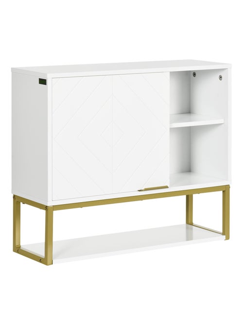 Armoire murale de salle de bain acier doré MDF blanc - Kiabi