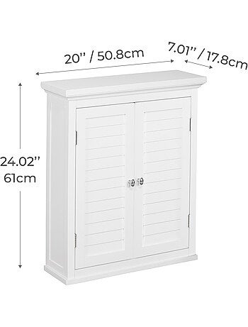 Armoire murale de salle de bain effet bois, 61cm
