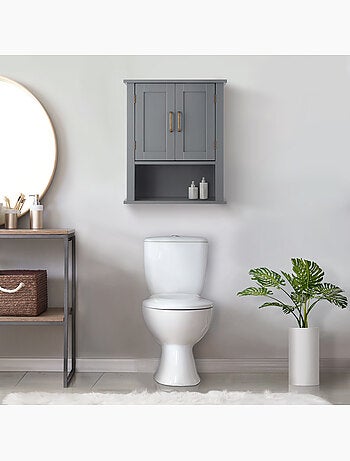 Armoire murale de salle de bain effet bois, 62cm