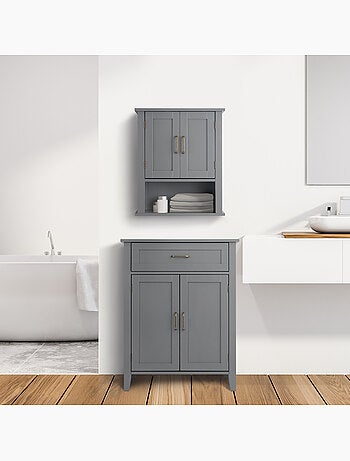 Armoire murale de salle de bain effet bois, 62cm