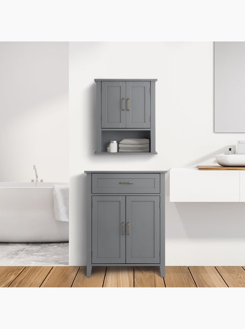 Armoire murale de salle de bain effet bois, 62cm - Kiabi